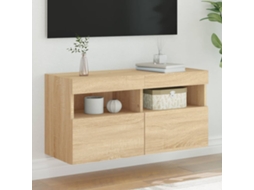 Vidaxl Móvel De Parede P/ Tv C/ Luzes Led 80x30x40 Cm Carvalho Sonoma