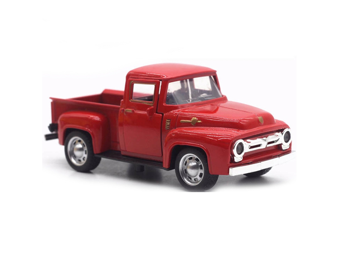 Caminhão Pickup Metal Vermelho 1:32 Decoração Natal Mesa Estante S/MARCA