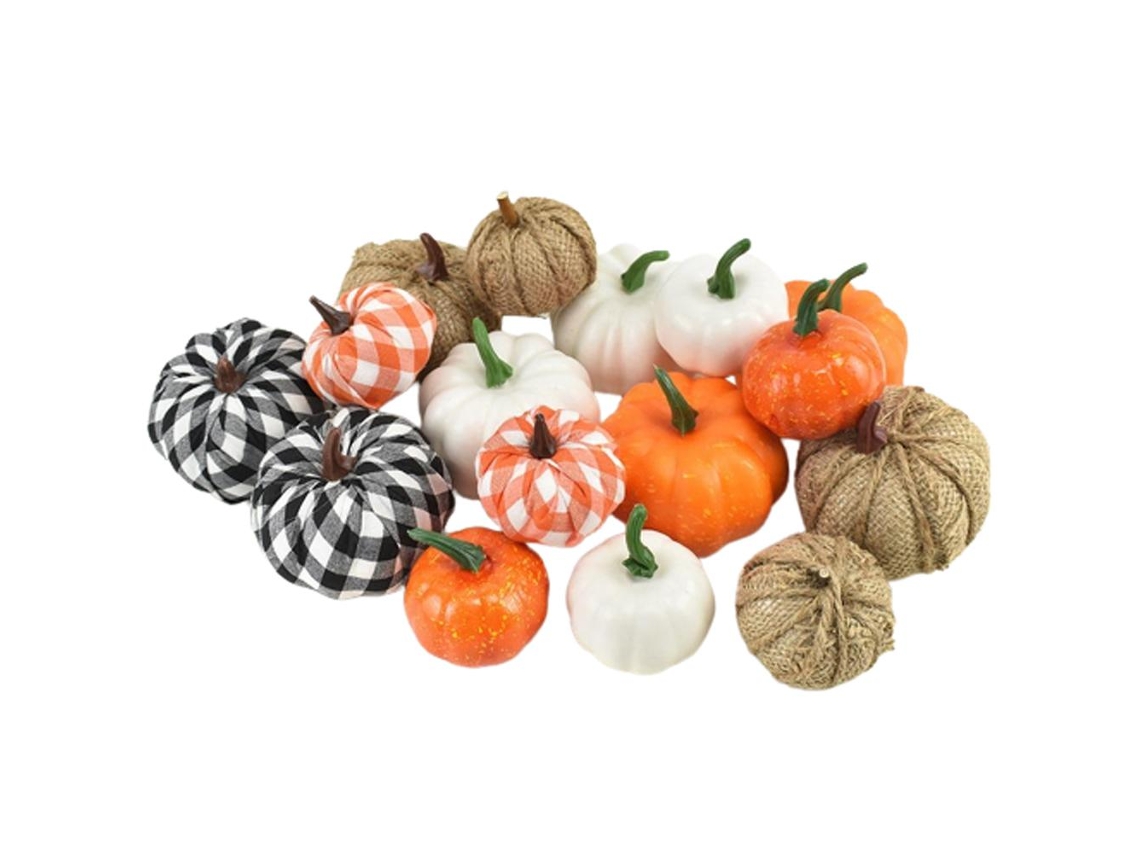 Halloween Pumpkin Fall Decoration Plaid Pumpkins CHABERLU