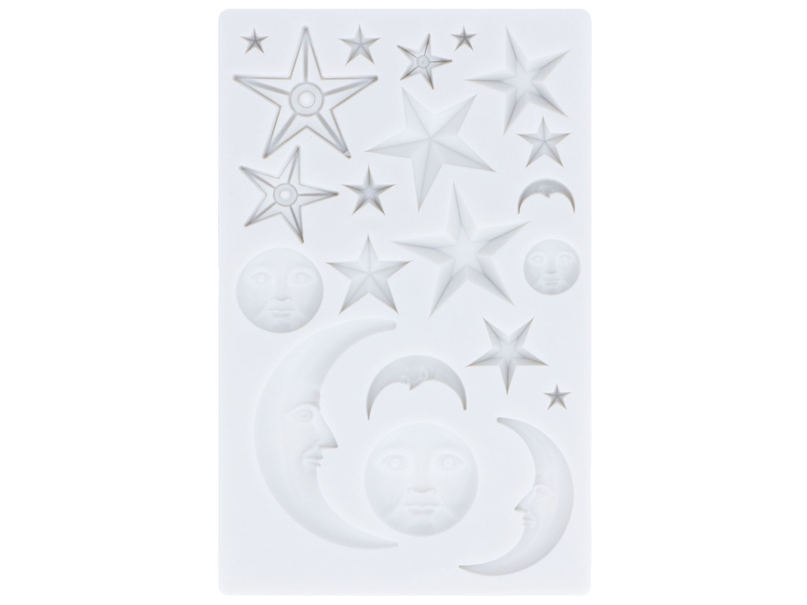 Molde De Silicona Para Fondant Estrella Luna Cara Molde De Chocolate Repetible Resistente Al Calor