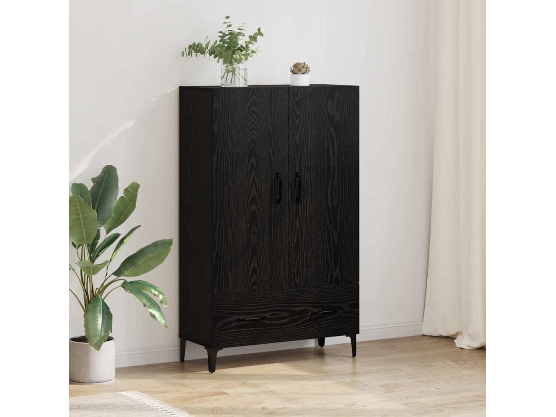 Vidaxl Buffê Com Gaveta Carvalho Preto 70 X 31 X 115 Cm