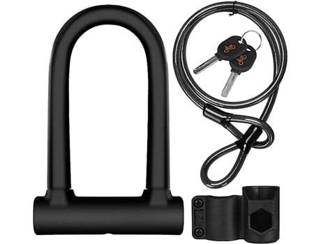 Bicicleta U-Lock com Suporte e Cabo de 1,2 m