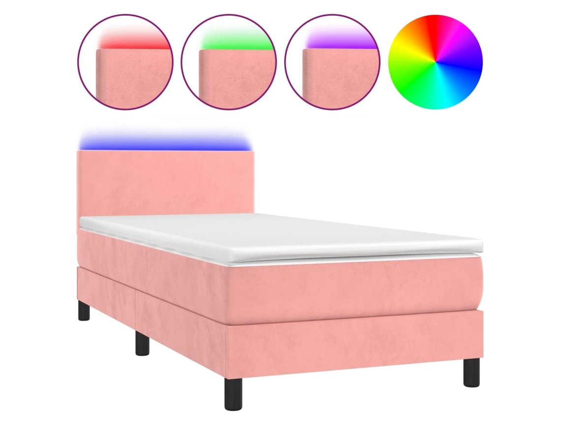 Box Spring Bed, Box Spring Beds Vidaxl Cor-de-rosa Veludo (100 X 200 Cm)