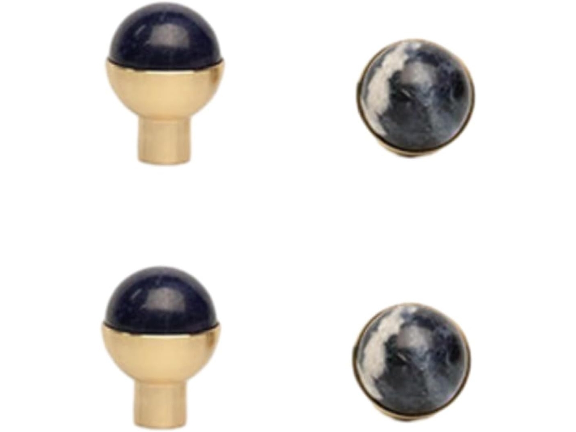 Puxadores De Armário Porta Gaveta Guarda Roupa Em Latão Com Furo Único, 26mm, Azul Qingwu