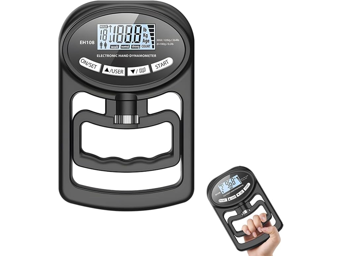 Dinamômetro Digital Portátil De 120 Kg(264 Lb), Visor Led Grande, Com Usb, C