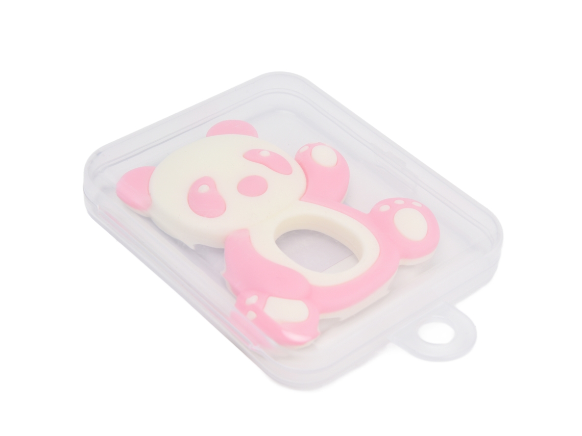 Brinquedo Mordedor Panda LAXISCREED Rosa com Caixa