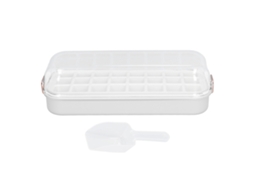 Bandeja de Cubos de Gelo com Recipiente 24 Grade Silicone Alimentar para Freezer Branco S/MARCA