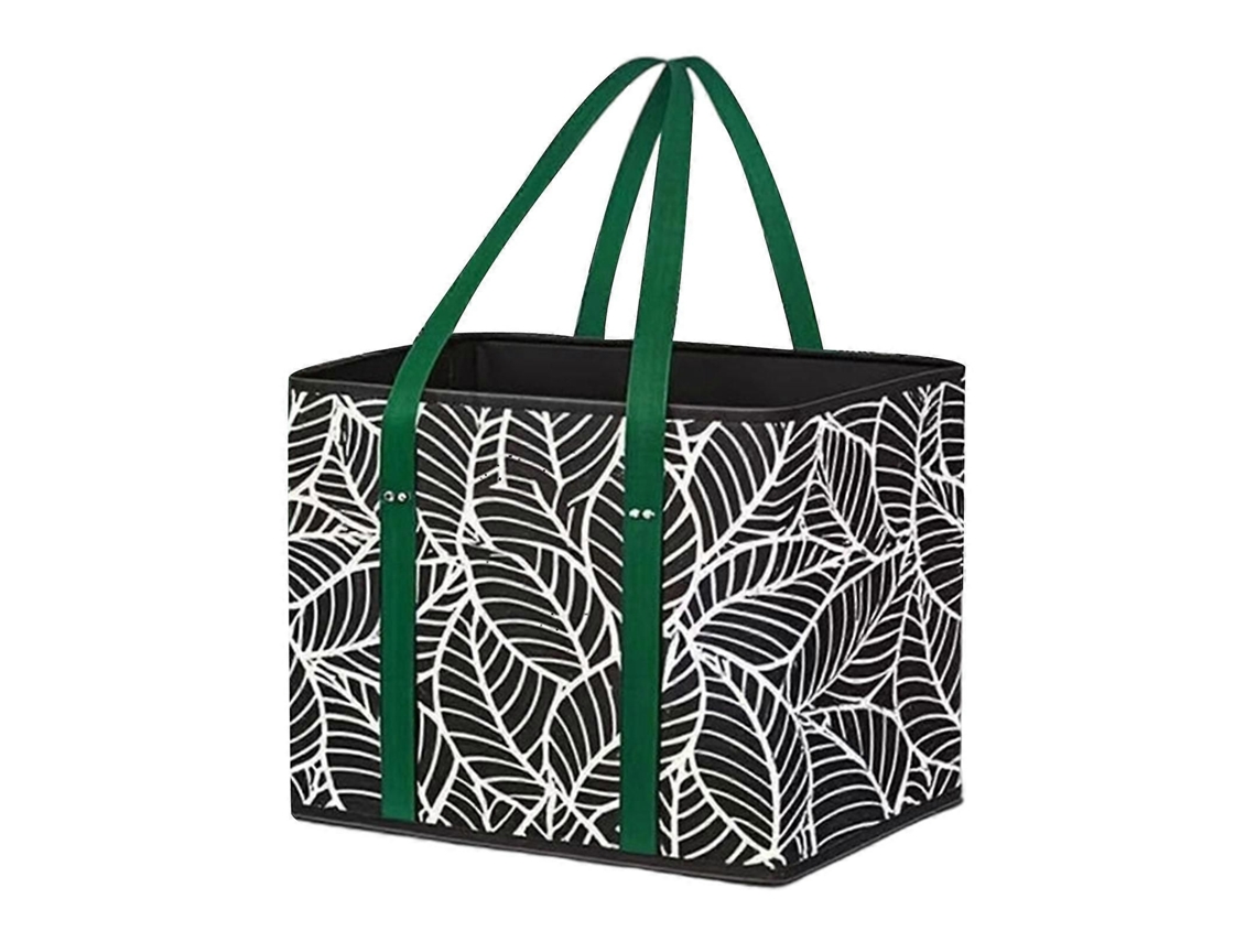 Sacola de Compras Dobrável com Fundo Reforçado, Cesta de Compras em Tnt para Supermercado, Atividades Ao Ar Livre, Multicolorida. GOKOCO