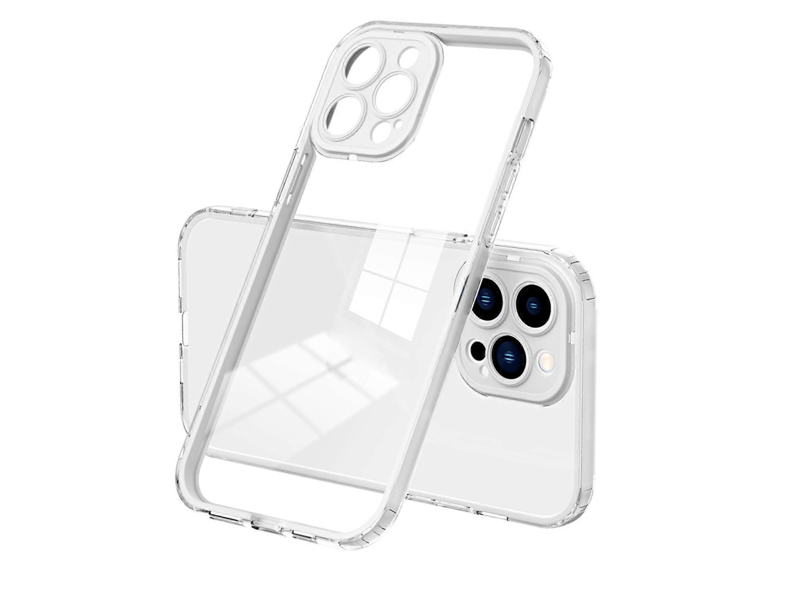 Capa Para Iphone 12 Pro Max Em Tpu E Pc Com Transparente, Branco