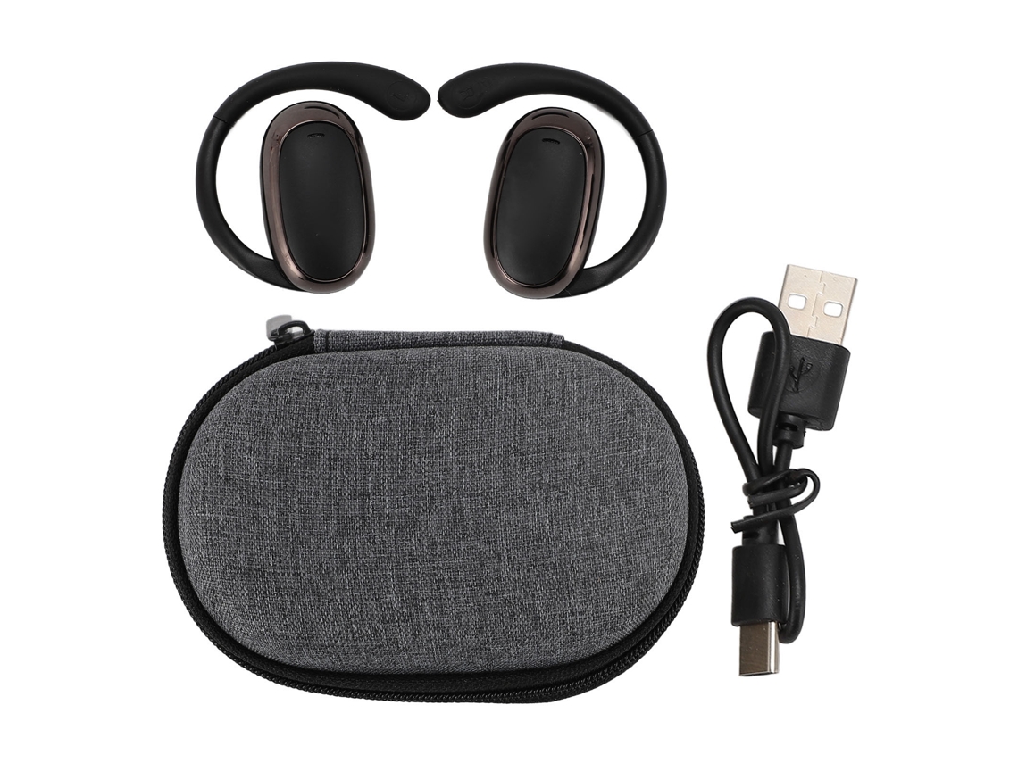 Fones Mali Sem Fio Bluetooth Over Ear com gancho auricular e estojo de carregamento com display LED