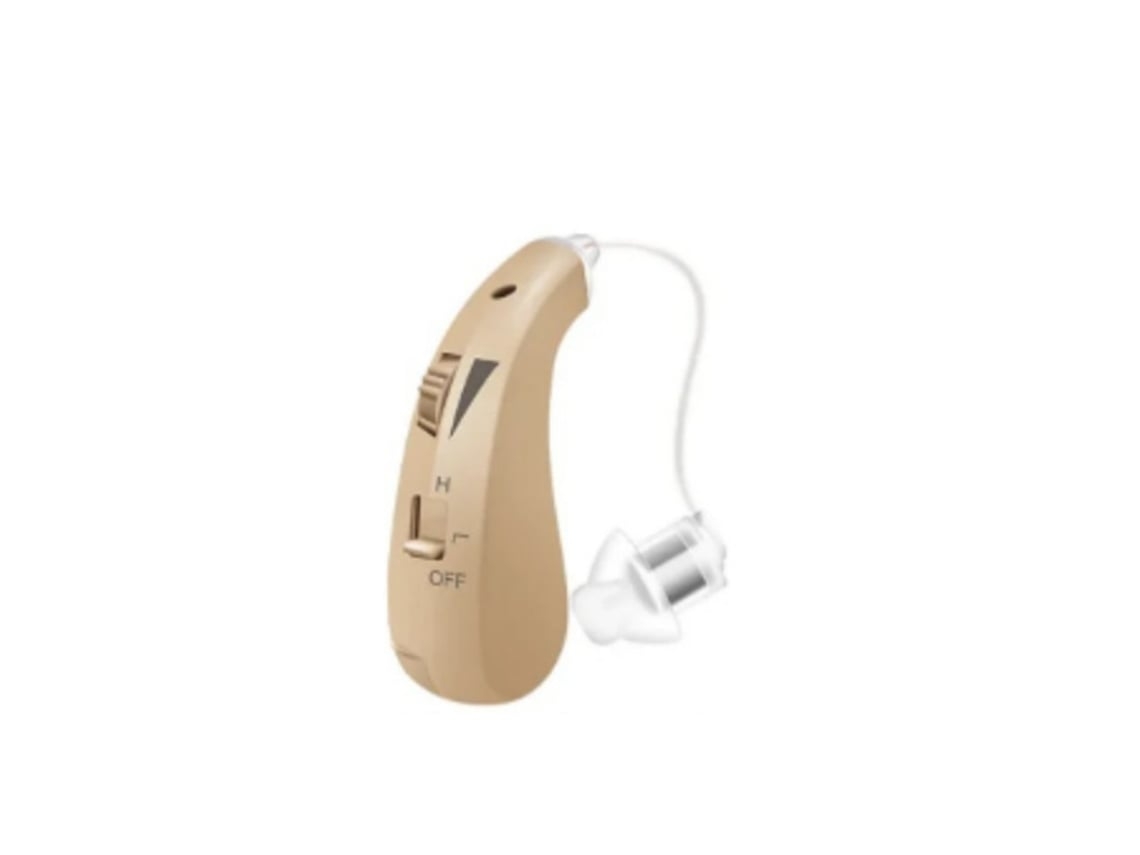 Amplificador Auditivo para Idosos Intra-Auricular de Alta Qualidade Fácil de Usar Leve Recarregável Ouvido Duplo Sem Fio Amarelo