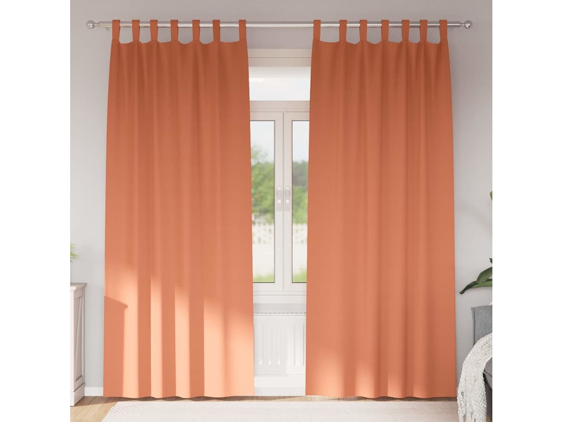 Vidaxl Cortinas Blackout Com Argolas 2 Unid. Terracota 225 X 140 Cm