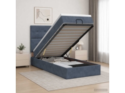 Vidaxl Cama Ottoman Com Colchão Cinzento-escuro 90 X 190 Cm Veludo