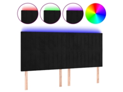 Led Headboard, Led Headboards Vidaxl Preto Veludo (180 X 5 X 118/128 Cm)