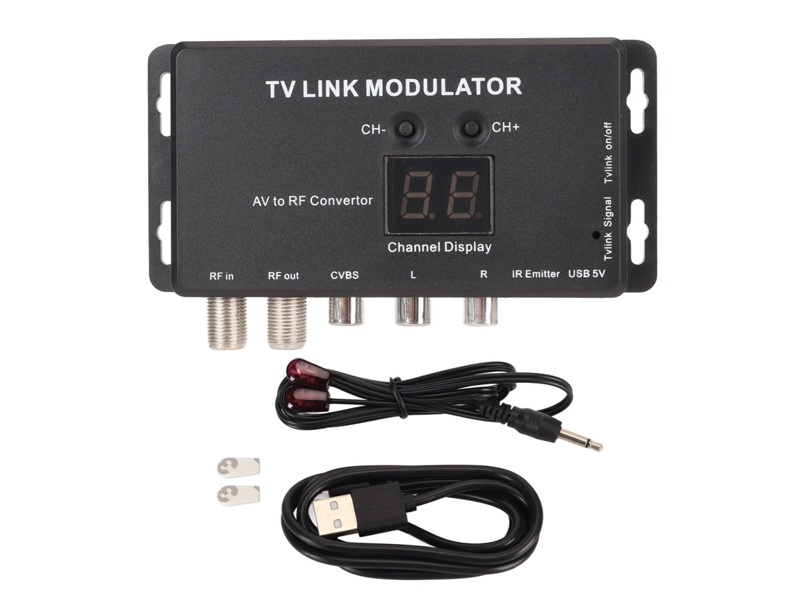 Modulador Tv Link Ajustável Suporta Pal Ntsc Av Para Rf Conversor Com Cabo De Carregamento Usb
