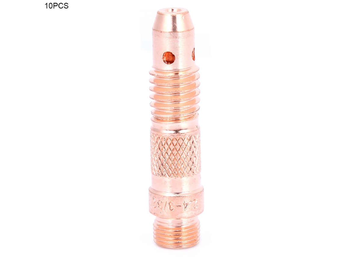10 Peças/conjunto Corpo De Cone De Cobre 10n28-32 Para Soplete Tig Consumíveis De Soldadura Argônio (10n32)