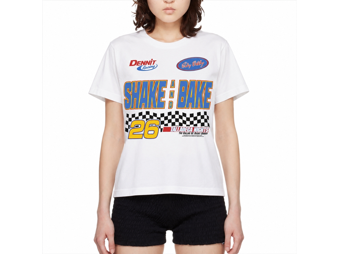 Rockinstone Talladega Nights Movie Shake And Bake White Adult T-shirt Size:xxl