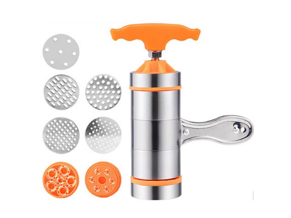 Máquina De Massa Manual Em Aço Inoxidável Com 7 Moldes Para Ravioli, Espaguete E Lasanha
