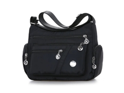 Bolsa Transversal Feminina Multibolsos para Uso Diário , Ombro, Mão, Tote de Grande Capacidade, Impermeável, Th AQUAFORGE (preta)