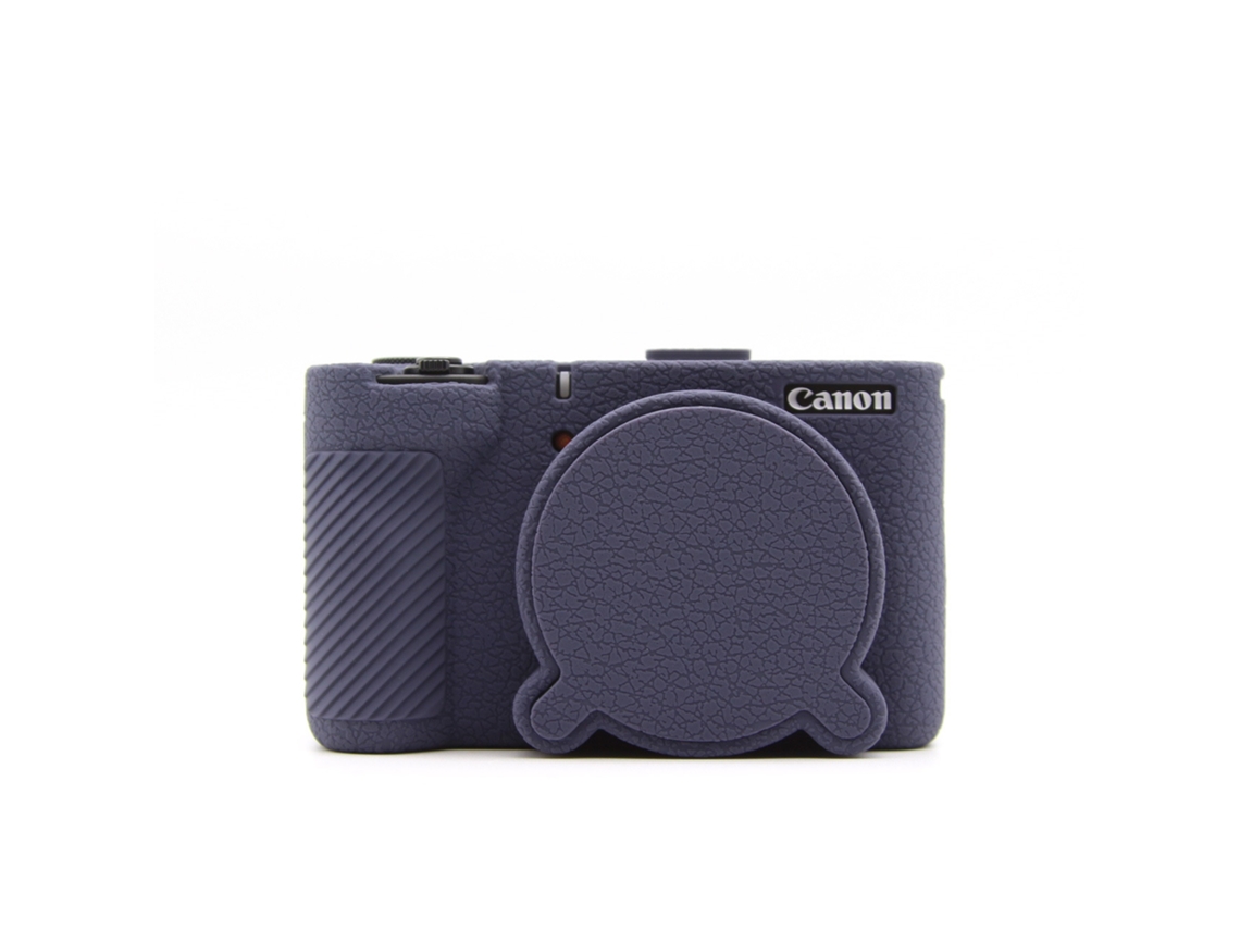 Capa Protetora Silicone HEXINYIGJLY para Canon Powershot V1antirriscos, Acesso Tripé, Tampa de Lente Roxo