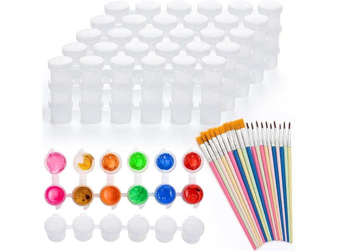 60 Potes de Tinta com Tampas e 20 Pincéis, 8,5 G , Recipientes Vazios. SFUSHOS (0,3 Oz)