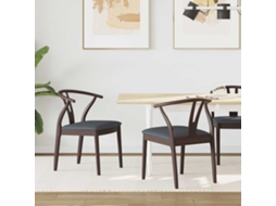 Vidaxl Cadeira De Jantar 2 Pcs Marrom Claro E Preto