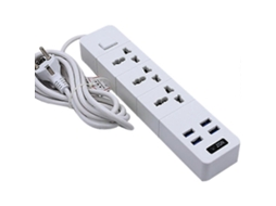 Extenso Eltrica Com Protetor Contra Surtos, 4 Portas Usb E 3 Tomadas, 3000w, 16a, Cabo De 2 Metros Para Uso Em Diversas Situaes. Olysi Shop (6,5 Ps)