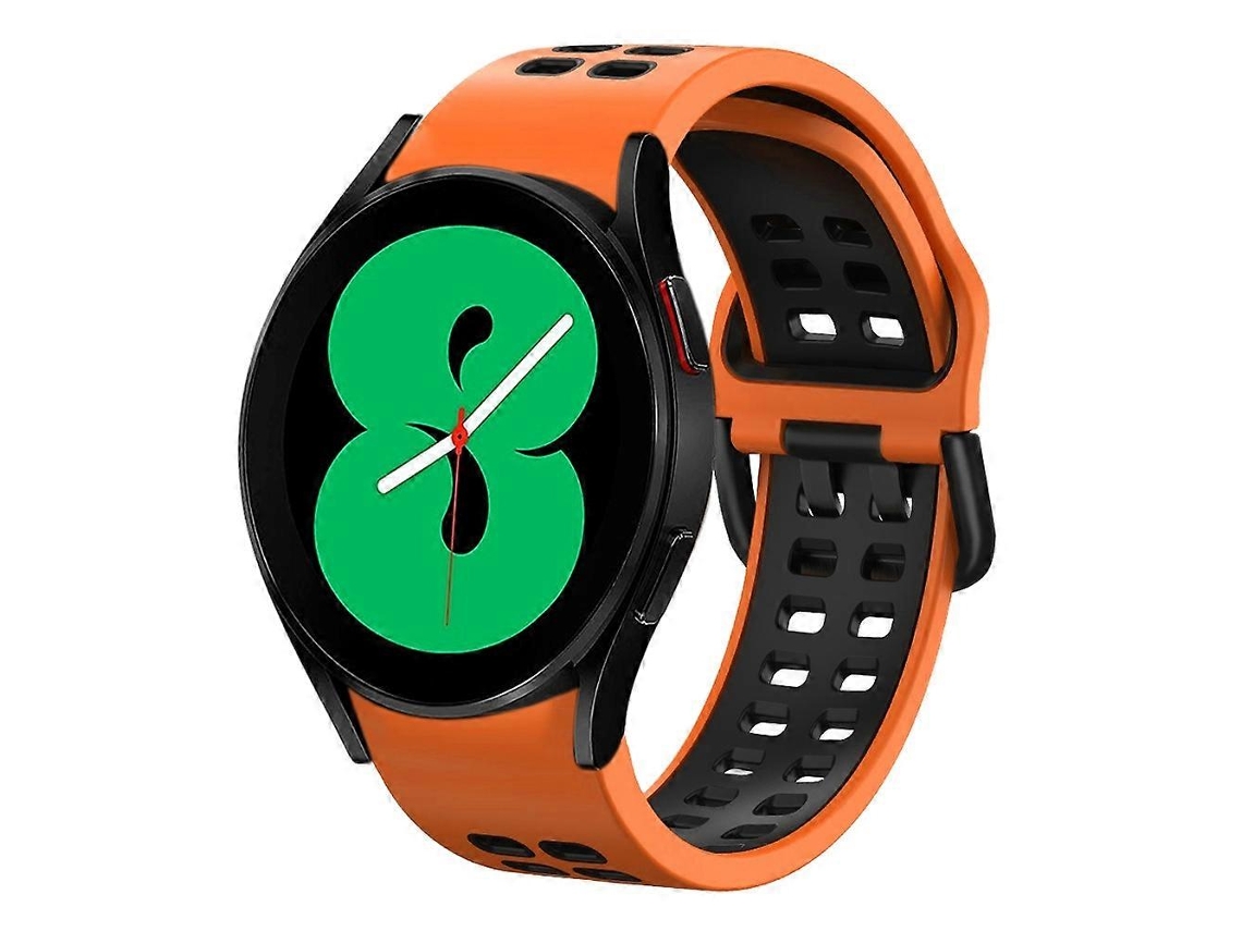 Pulseira De Silicone Respirável Bicolor Para Samsung Galaxy Watch 4 (44 Mm X 20 Mm).