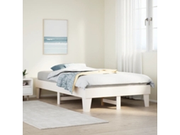 Vidaxl Cama Sem Colchão 120x200 Cm Madeira de Pinho Maciça Branco