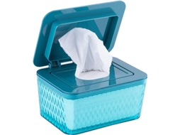 Caja De Almacenamiento Para Toallitas Húmedas Con Tapa Sellada Antipolvo Dispensador De Toallitas Azul