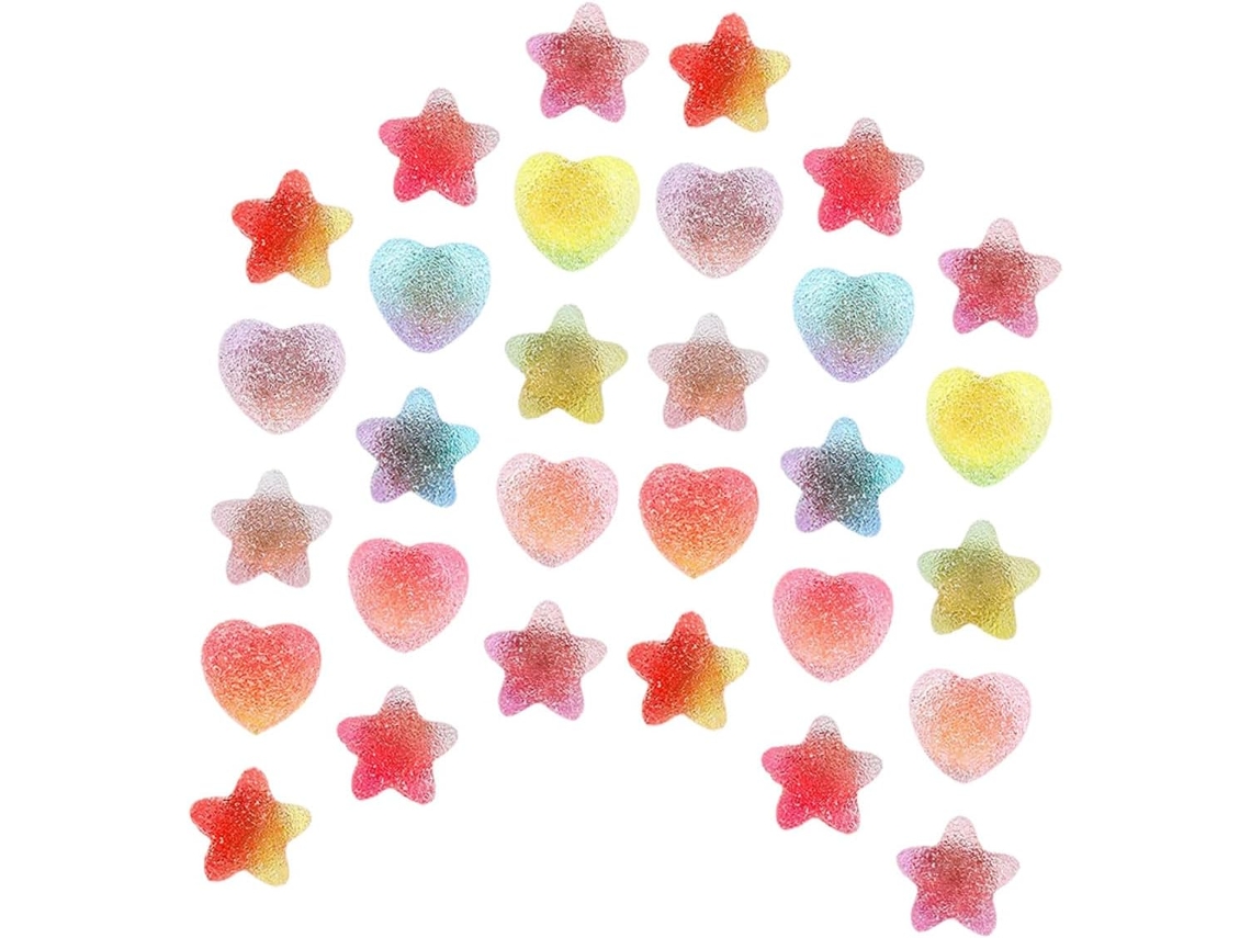 Conjunto De 30 Tachinhas Decorativas Para Escritório, Com Design De Estrela E Coração, Canetas Metálicas E Acrílicas
