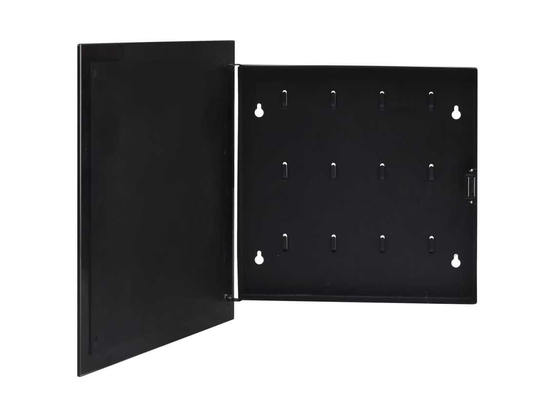 Vidaxl Chaveiro Com Quadro Magnético 35x35x4 Cm Preto