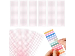 Dispensador genérico Fita Adesiva Washi, 50 unidades, 5x15 cm, plástico rosa, portátil, bordas arredondadas, organizador