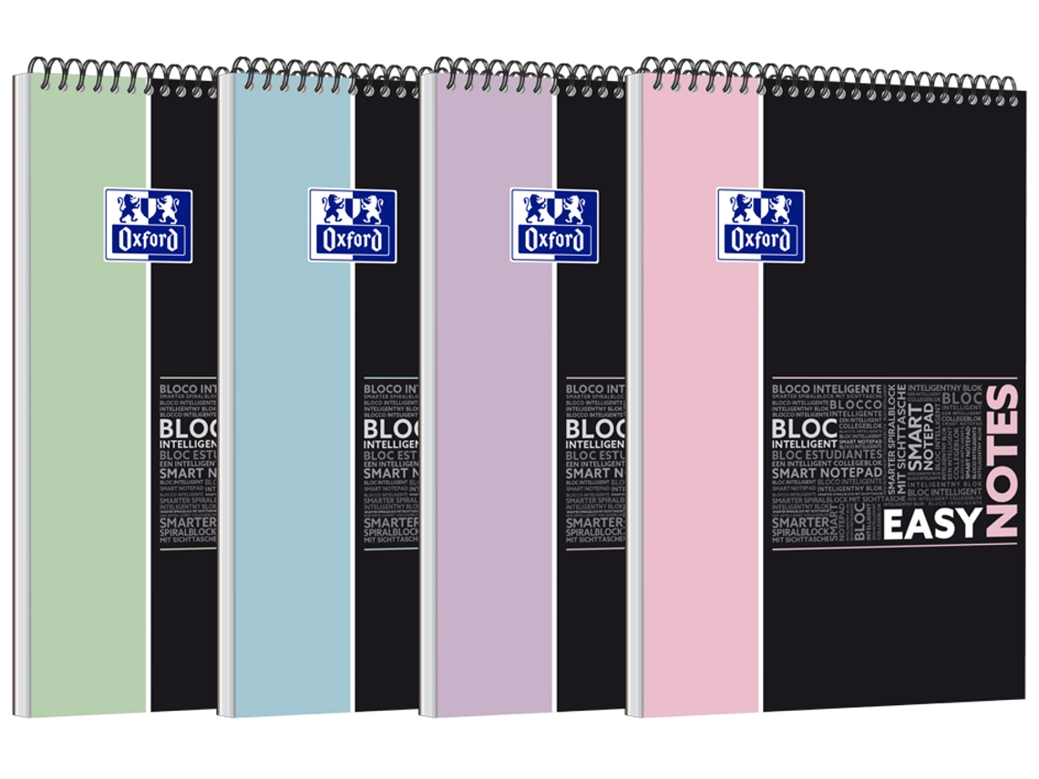 Bloco de Notas Espiral de Estudo OXFORD Easynotes Pastel A4+