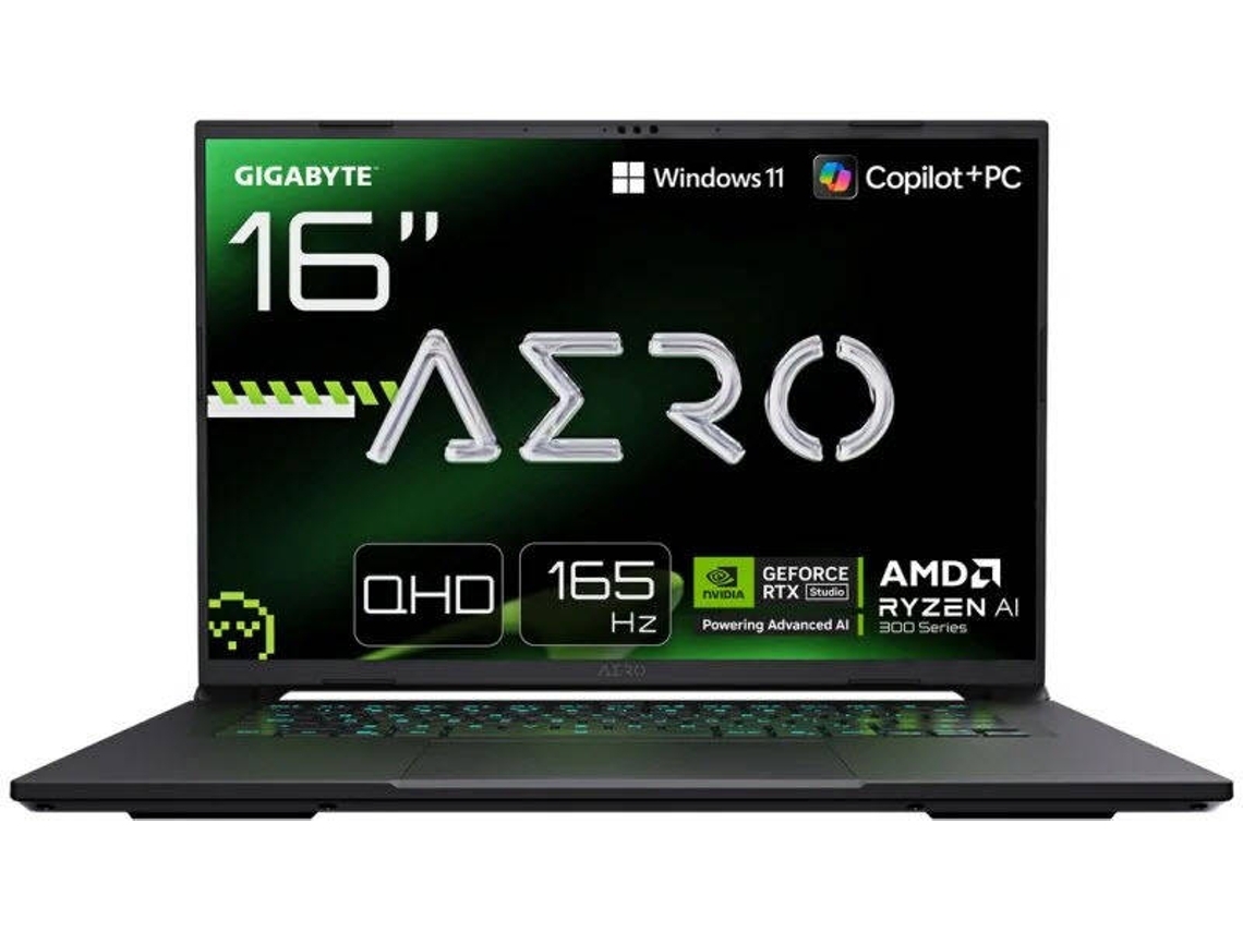 Portátil Gaming GIGABYTE Aero X16 (Outlet Caixa Aberta - AMD Ryzen AI 7 350 - 	NVIDIA GeForce RTX 5070 - RAM: 32 GB - 1 TB SSD - 16'')