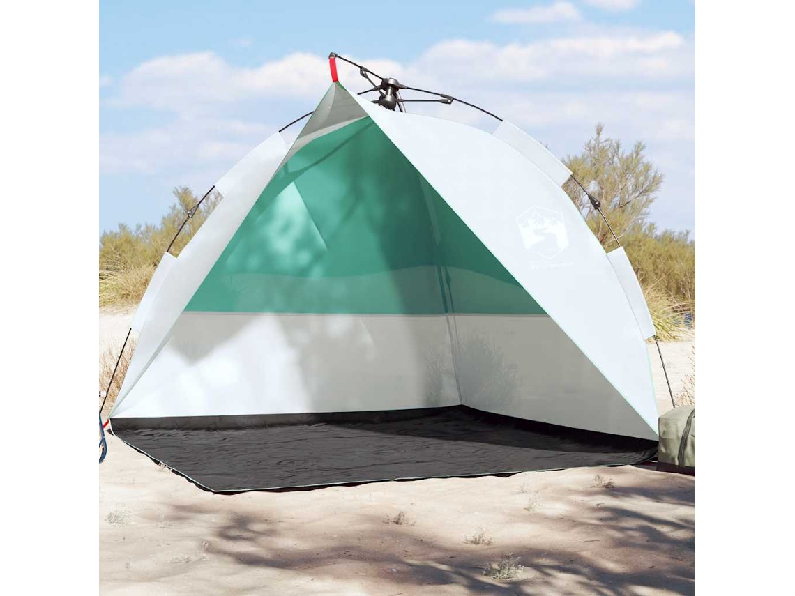 Vidaxl Tenda Praia Libertação Rápida Impermeável Verde Mar