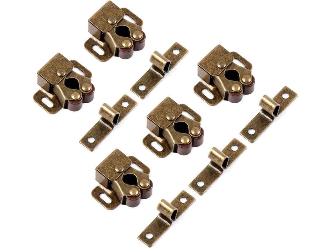 Conjunto De 5 Fechos Porta Com Roletes Duplos E Parafusos Para Armários Portas Móveis Diâmetro Do Furo Montagem Inserir
