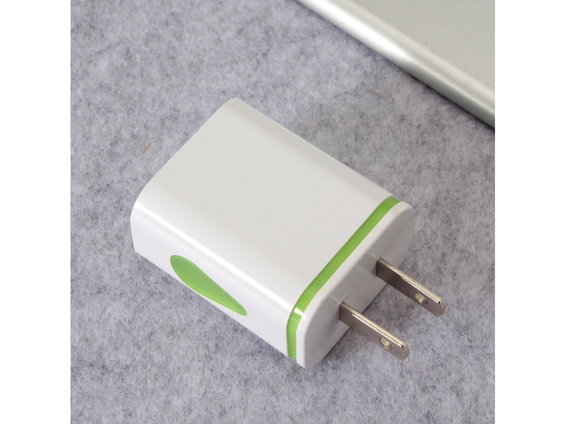 Carregador de Viagem com Porta USB Dupla EOOCOO (luz LED, gota d'água)