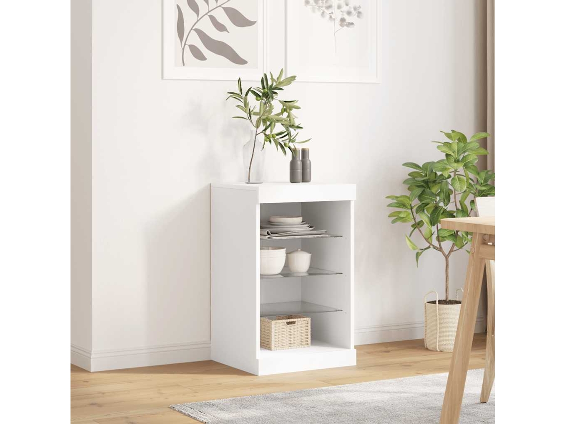 Vidaxl Aparador Com Luzes Led 41x37x67 Cm Branco
