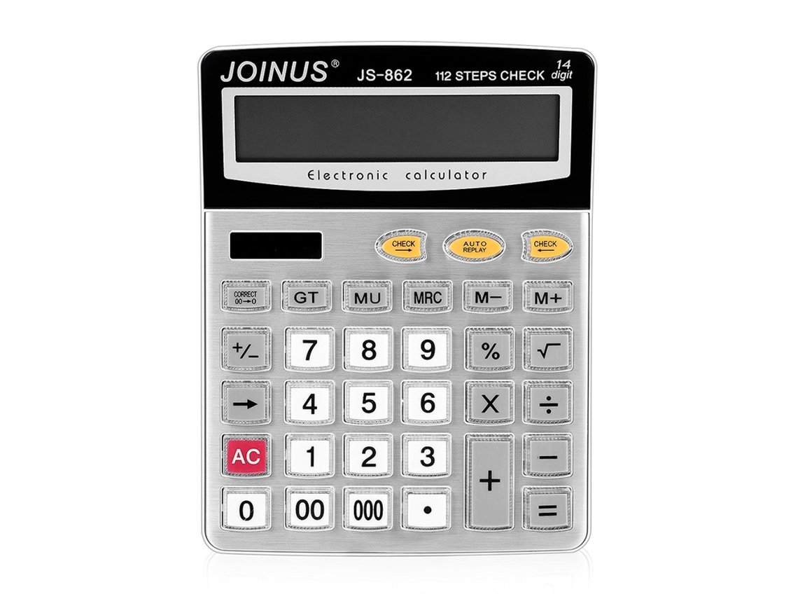 Calculadora Elétrica Js 862 Bateria Botões Grandes Multifuncional