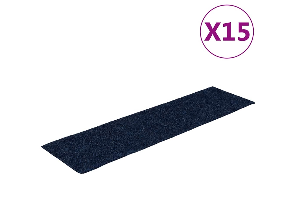 Tapetes de Escada Autoadesivos 15 Peças 76x20 Cm Azul Marinho Retangular MAISON EXCLUSIVE