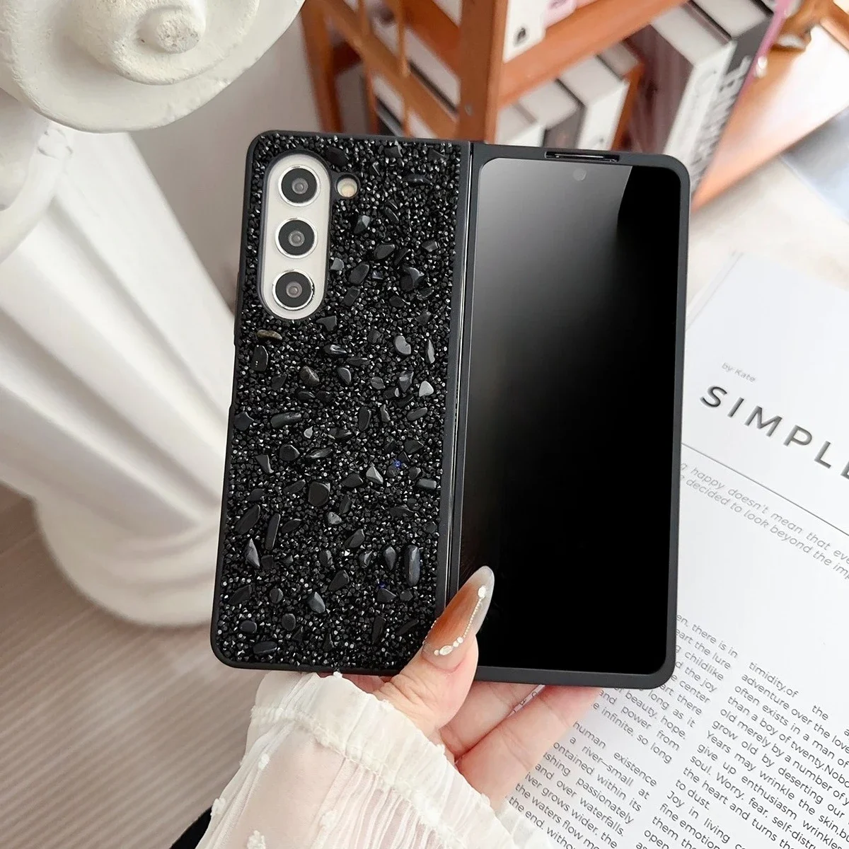 (preto, Galaxy Z Fold3 5g) Capa Flip Requintada Com Design À Prova De Choque, Feita De Material Tpu.