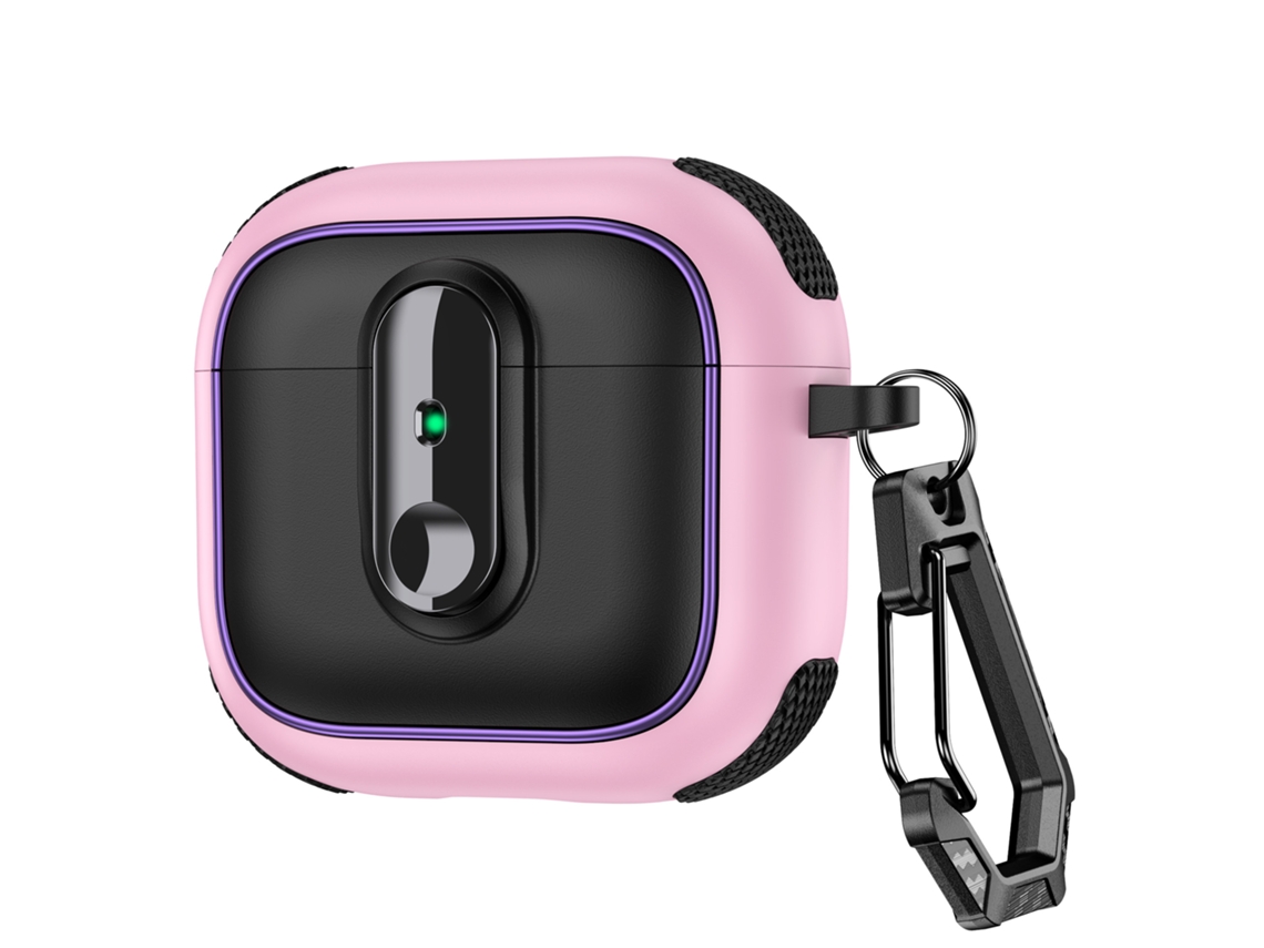 Capa De Silicone Premium Para Airpods4 Com Chaveiro Rosa Panoona