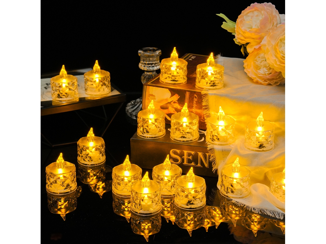 Conjunto De 16 Enfeites Decorativos, Formato De Chama, Em Acrílico, Para Casa, Mesa, Festas E Composição De Ambientes Sazonais