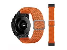 Pulseira De Relógio Lurelia Para Garmin Fenix 7 Ajustável De Nylon Trançado Com Elasticidade Laranja
