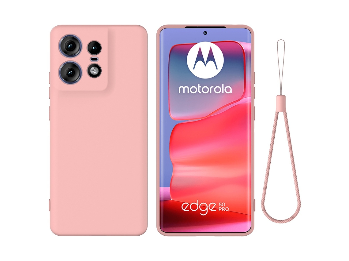 Lurelia Capa Para Moto Edge X50 Ultra Anti-choque, Em Silicone, Rosa