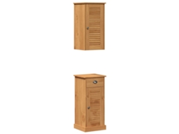 Conjunto De Móveis Para Banheiro Vigo 2 Pcs Marrom E Marrom Mel