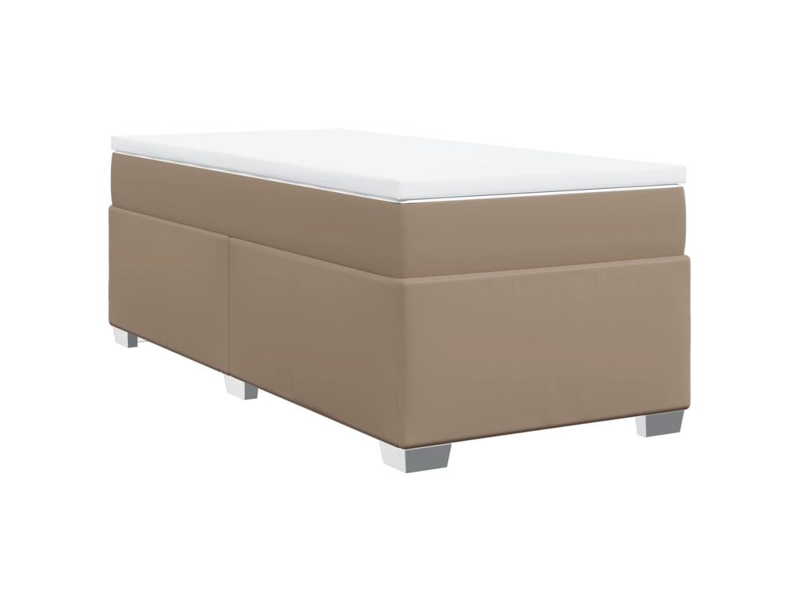 Cama com Molas Couro Artificial Cappuccino MAISON EXCLUSIVE 90x200 cm