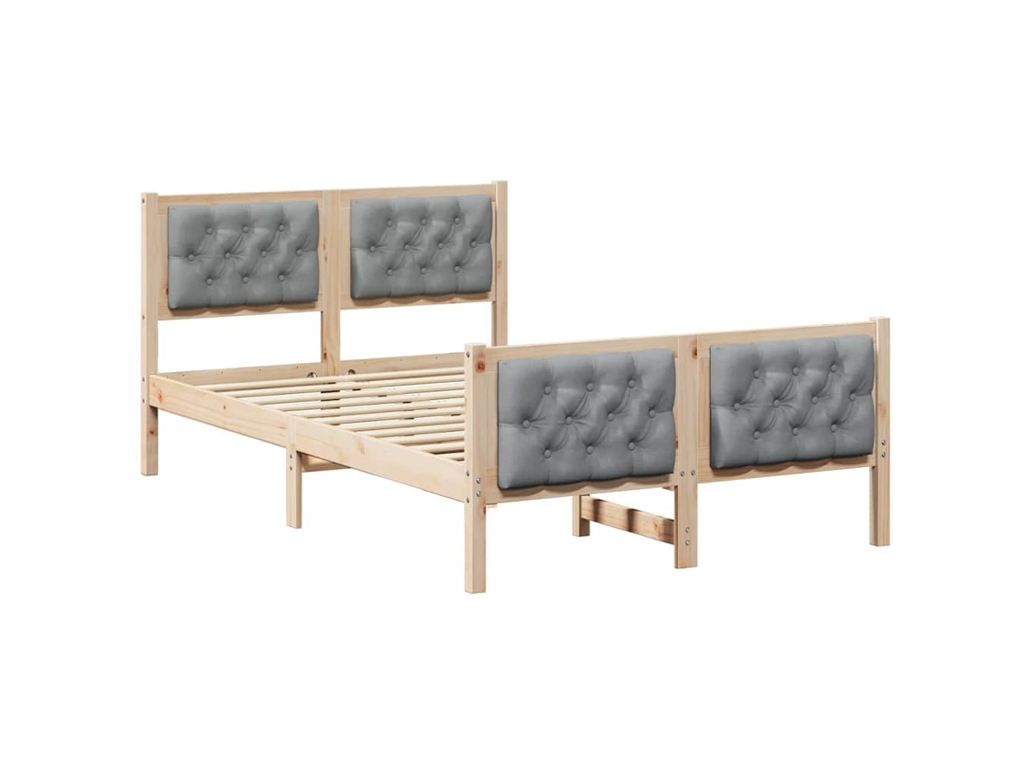 Estrutura da Cama Cinzento claro 120 X 200 Cm Tecido MAISON EXCLUSIVE