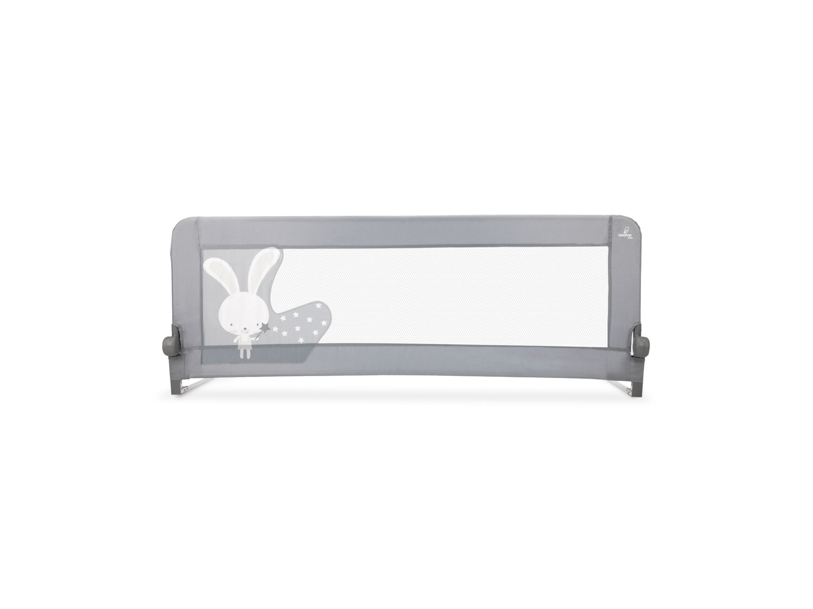 Barreira De Cama Asalvo 2 Em 1 De 150 Cm - Para Cama Ninho Ou Standard, Dobrável - Coelhinho Cinzento